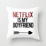 Coussin décoratif taies Netflix IS MY BOYFRIEND Nursery White Decorative Pillow Case with Invisible Zipper Canvas Throw Pillow Cover For Canapé and Basse 45 x 45 cm - B07B8LMGBP